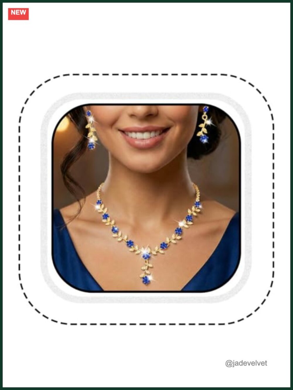 Rhinestone Necklace Earrings Set Bridal Wedding Prom Jewelry for Women